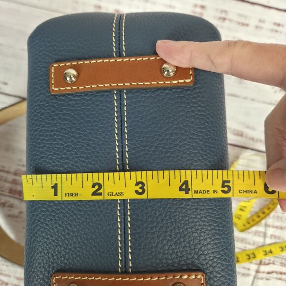 Dooney & Bourke Pebble Leather Turn lock Sac 30 Shoulder Bag Jeans Blue NWOT - Picture 13 of 14